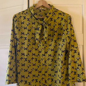 ModCloth Adorable Retro Butterfly Blouse by Circus